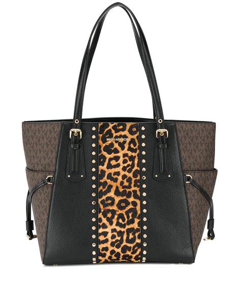 michael kors voyager leopard|Michael Kors zip top tote.